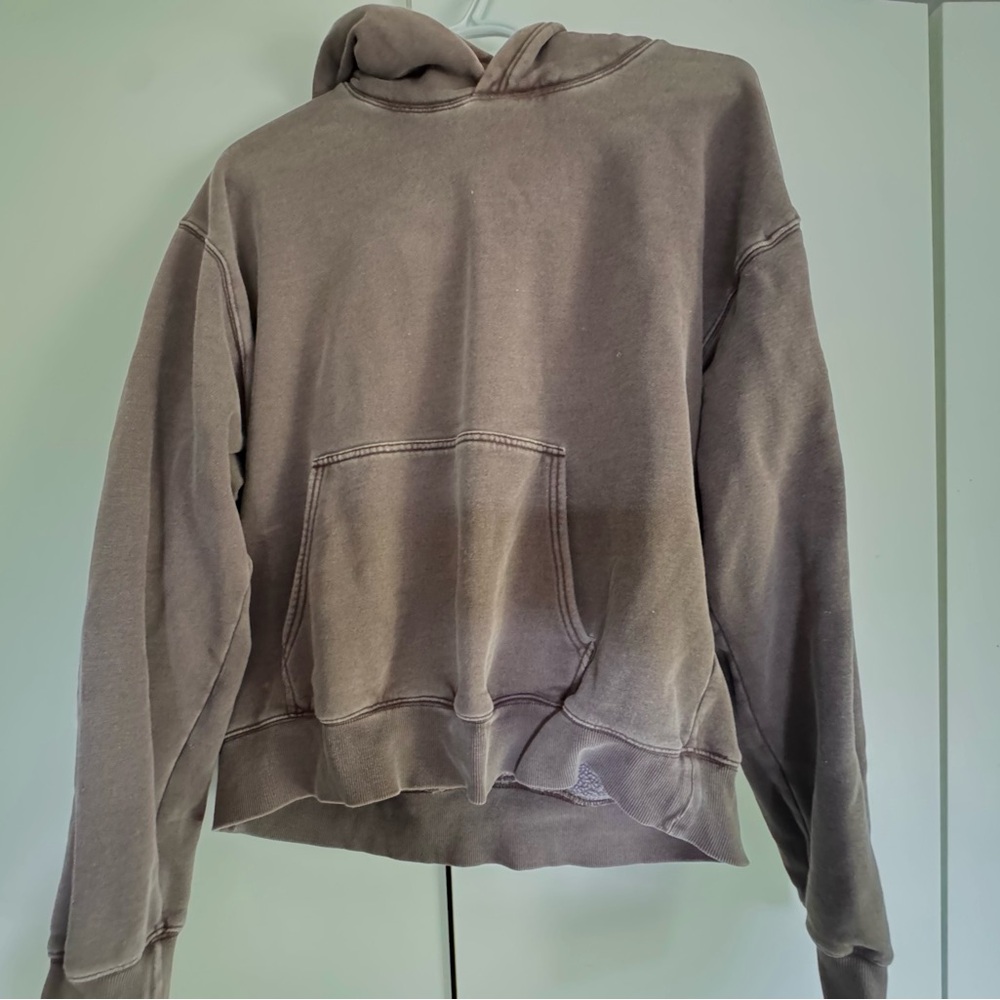 Aritzia TNA The Cozy Fleece Perfect Hoodie in Dark Brown